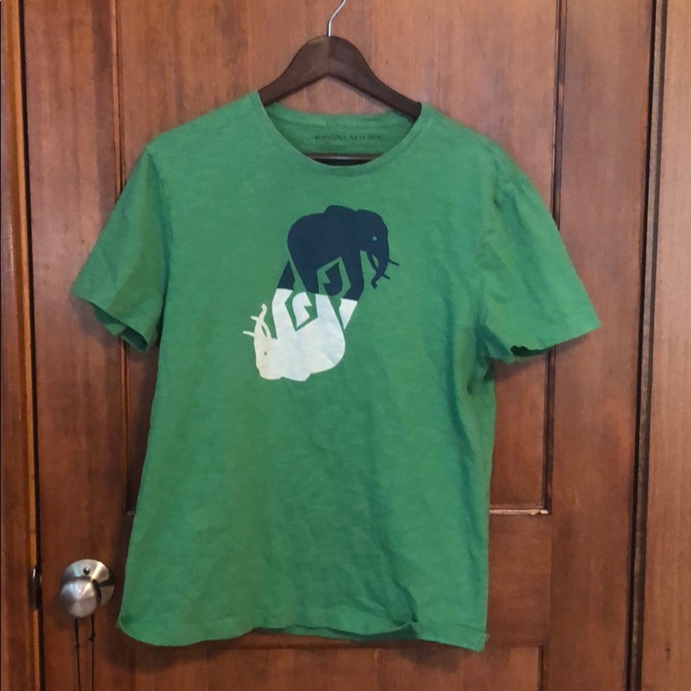 Banana Republic Green Elephant Tee